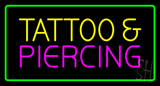 Tattoo And Piercing Green Border Neon Sign