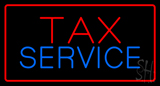 Red Tax Service Red Border Neon Sign