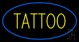 Oval Tattoo Blue Border Neon Sign