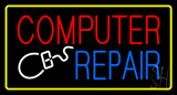 Computer Repair Yellow Border Neon Sign