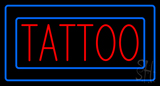 Red Tattoo Blue Borders Neon Sign