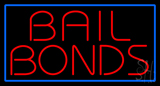 Red Bail Bonds Blue Border Neon Sign