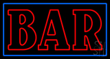 Double Stroke Red Bar Blue Border Neon Sign