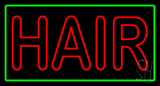 Double Stroke Hair With Green Border Neon Sign