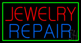 Jewelry Repair Green Rectangle Neon Sign
