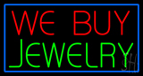 We Buy Jewelry Rectangle Blue Neon Sign