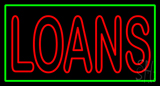 Double Stroke Red Loans Green Border Neon Sign