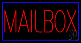 Mailbox Blue Border Neon Sign