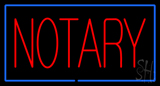 Red Notary Blue Border Neon Sign