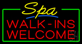 Yellow Spa Walk Ins Welcome Neon Sign