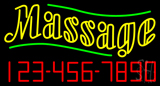Double Stroke Massage With Phone Number Neon Sign