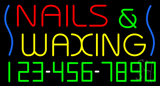 Nails And Waxing With Phone Number Neon Sign
