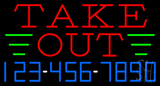 Take Out With Phone Number Neon Sign