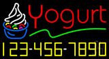Red Yogurt With Phone Number Neon Sign