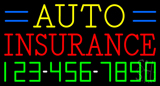 Auto Insurance With Phone Number Neon Sign