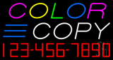 Multi Colored Color Copy With Blue Border Neon Sign