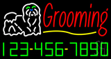 Dog Logo Grooming Phone Number Neon Sign