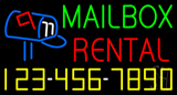 Mailbox Rental With Phone Number Neon Sign