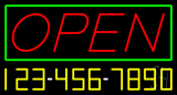 Open With Phone Number Neon Sign