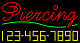 Cursive Piercing With Phone Number Neon Sign