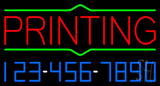 Red Printing With Phone Number Neon Sign