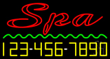 Double Stroke Spa With Phone Number Neon Sign
