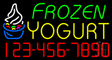 Frozen Yogurt With Phone Number Neon Sign