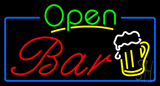 Open Bar With Beer Mug Neon Sign
