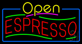 Yellow Open Espresso Neon Sign