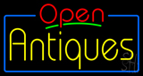 Red Open Yellow Antiques Neon Sign
