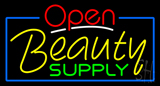 Red Open Beauty Supply Neon Sign