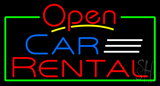 Open Car Rental Neon Sign
