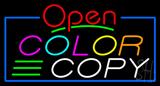 Red Open Multi Colored Color Copy Neon Sign