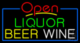 Open Liquor Beer Wine Neon Sign