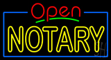 Red Open Double Stroke Yellow Notary Neon Sign