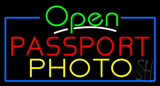 Open Passport Photo Neon Sign