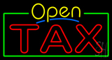 Yellow Open Double Stroke Tax Neon Sign