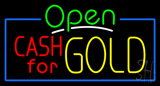 Green Open Cash For Gold Neon Sign