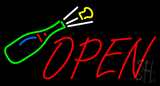 Champagne Bottle Open Neon Sign