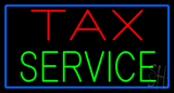 Red Tax Service Blue Border Neon Sign