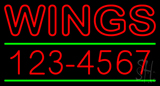 Wings With Phone Number Neon Sign