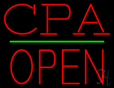 Cpa Block Open Green Line Neon Sign