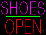 Shoes Open Block Green Line Neon Sign