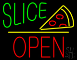 Slice Logo Block Open Green Line Neon Sign