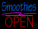 Smoothies Block Open Green Line Neon Sign