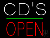 Cds Open Block Green Line Neon Sign