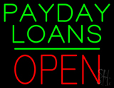 Payday Loans Block Open Green Line Neon Sign