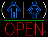 Restroom Girl Boy Logo Open Neon Sign