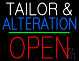 Tailor And Alteration Block Open Green Line Neon Sign