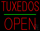 Tuxedos Block Green Line Open Neon Sign